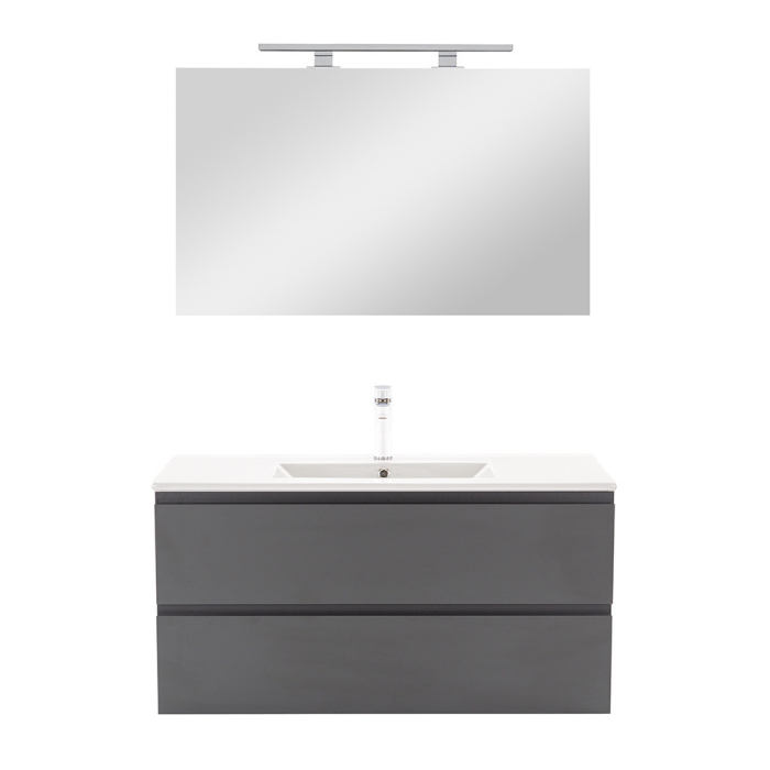 Leziter Vario Pull 100 mobilier de baie complet alb-antracit [4]