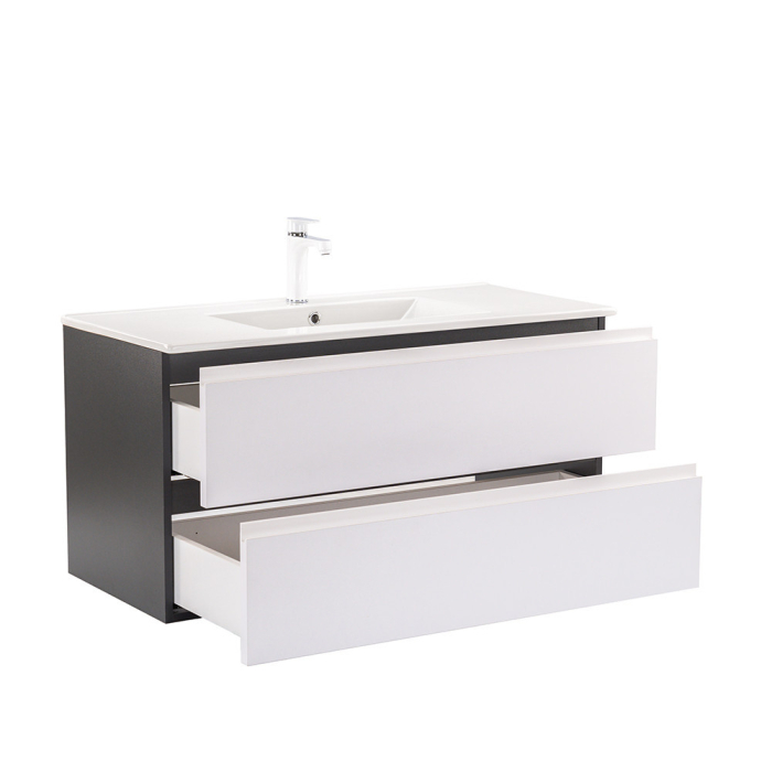 Leziter Vario Pull 100 mobilier de baie complet antracit-alb [5]