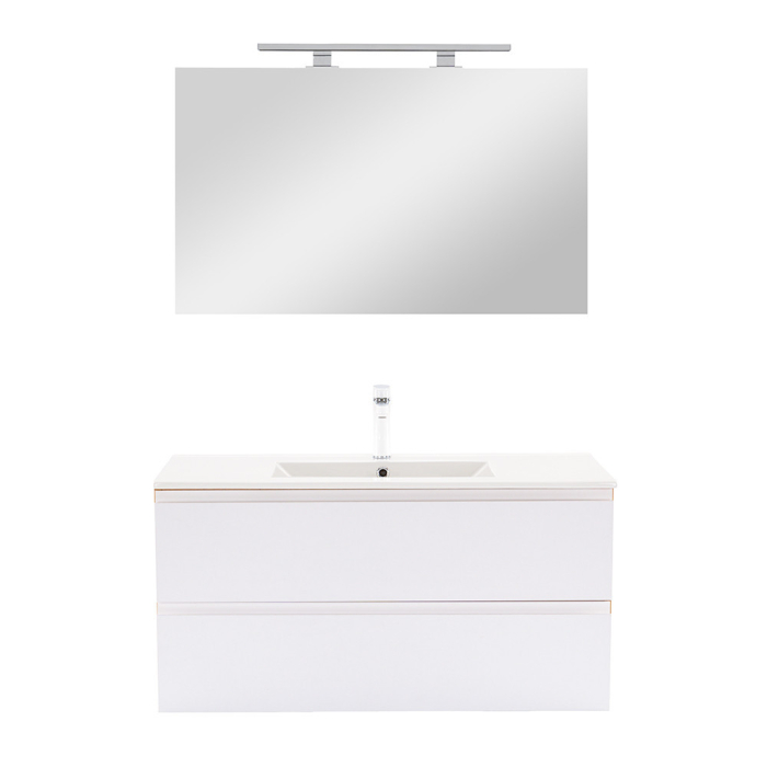 Leziter Vario Pull 100 mobilier de baie complet stejar-alb [4]