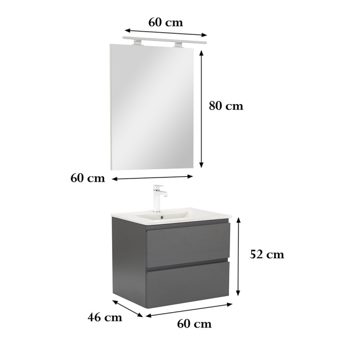 Leziter Vario Pull 60 mobilier de baie complet antracit-antracit [3]