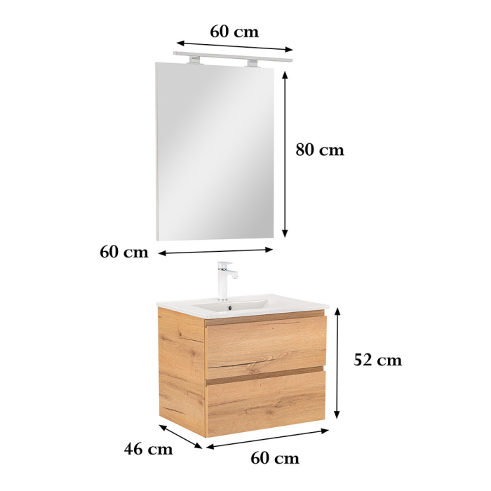 Leziter Vario Pull 60 mobilier de baie complet stejar stejar [3]
