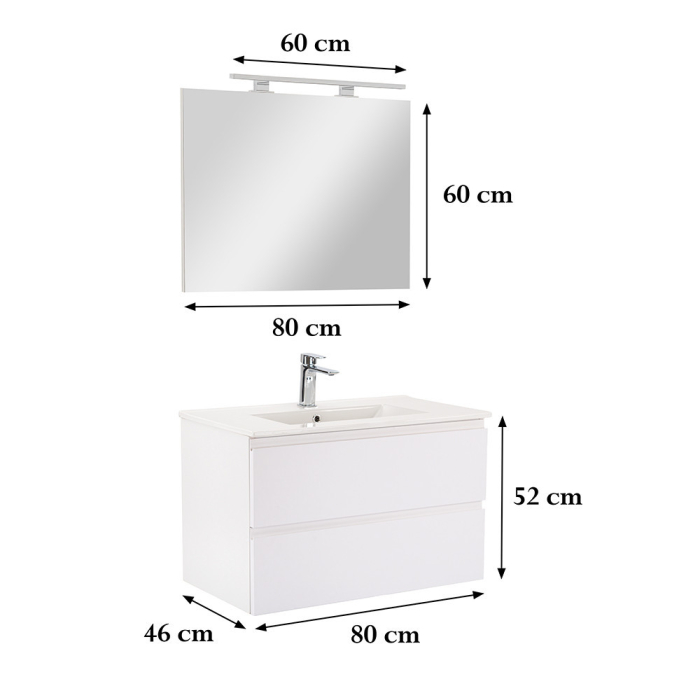 Leziter Vario Pull 80 mobilier de baie complet alb-alb [3]