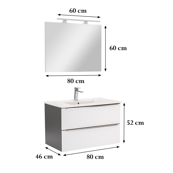 Leziter Set mobilier baie Vario Trim 80 complet [3]