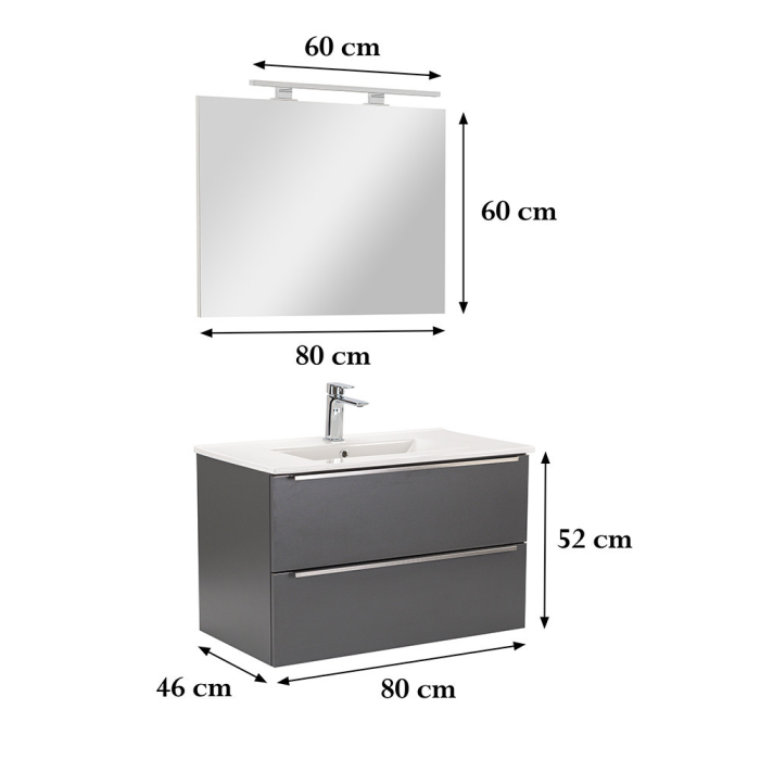 Leziter Set mobilier baie Vario Trim 80 complet [3]