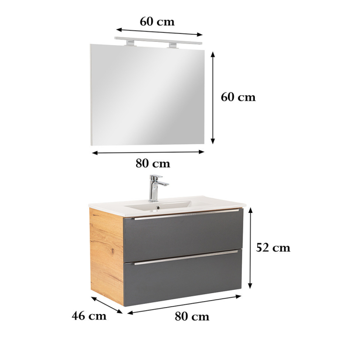 Leziter Set mobilier baie Vario Trim 80 complet [3]