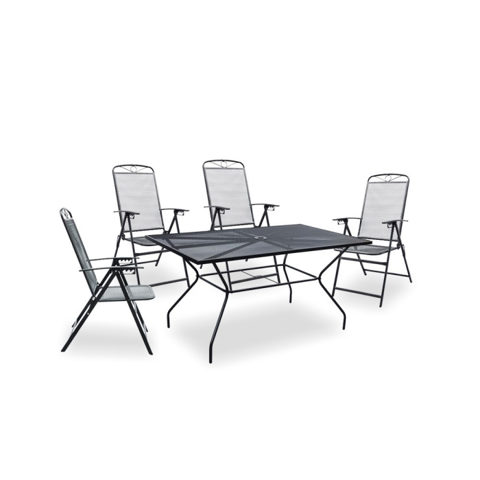 Leziter Set mobilier de grădină Alfi 4+1 negru [5]