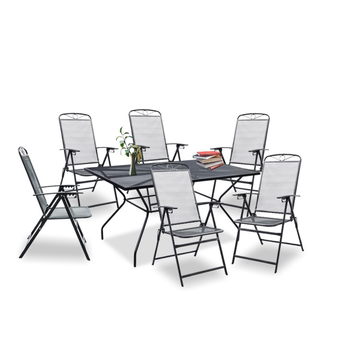 Leziter Set mobilier de grădină Alfi 6+1 negru [5]