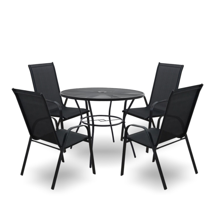Leziter Set mobilier de grădină Arcom 4+1 negru [8]