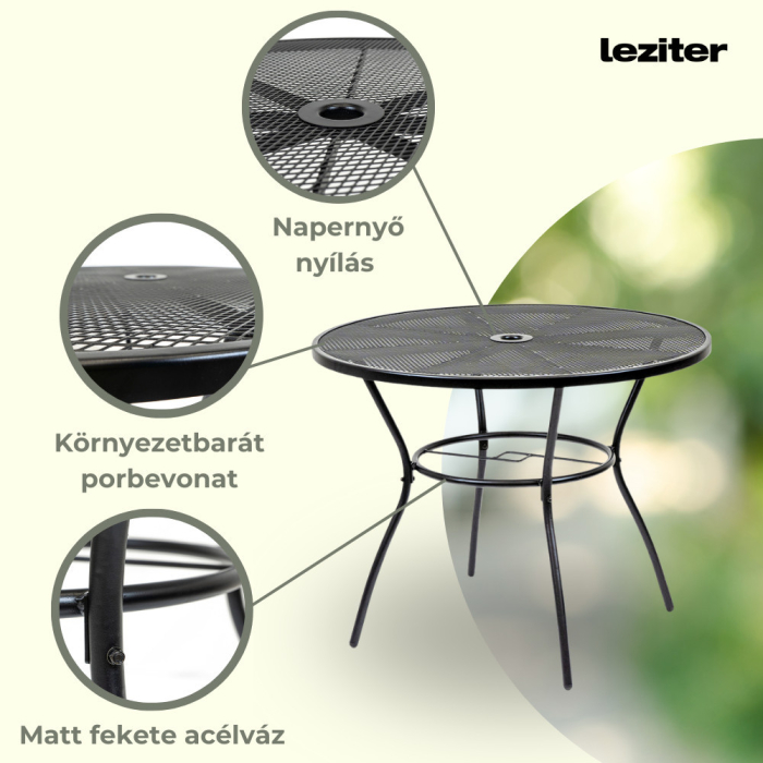 Leziter Set mobilier de grădină Arcom 4+1 negru [5]