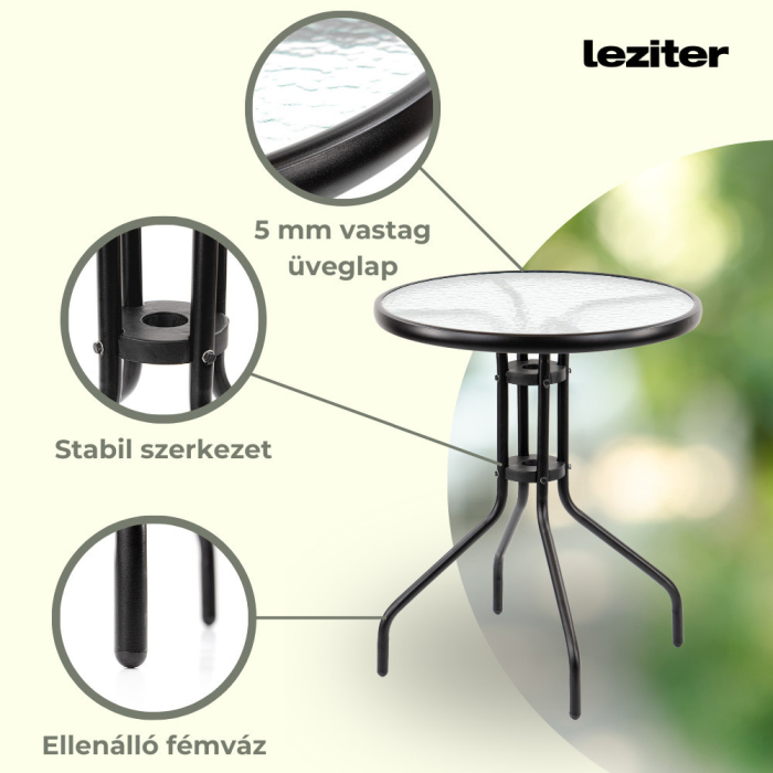 Leziter Set mobilier de grădină Arvin Balcon negru [5]