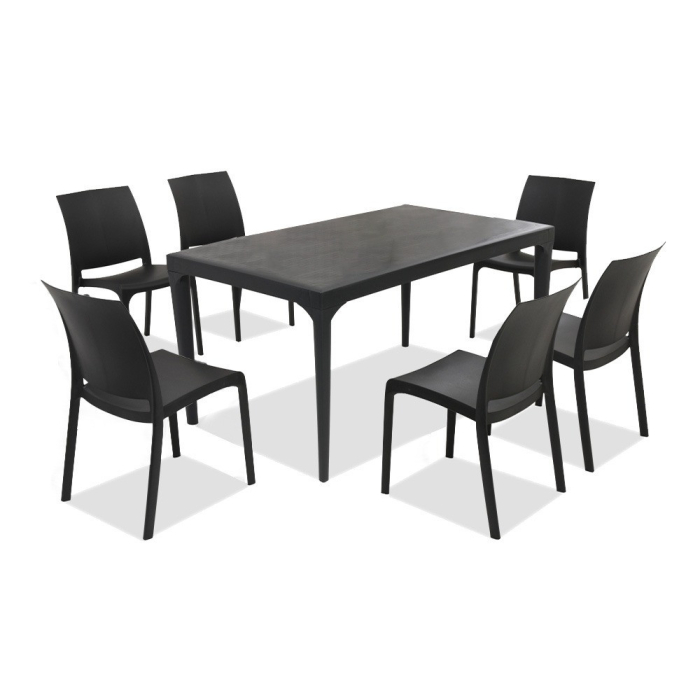 Leziter Set mobilier de grădină Bova 6+1, grafit [2]