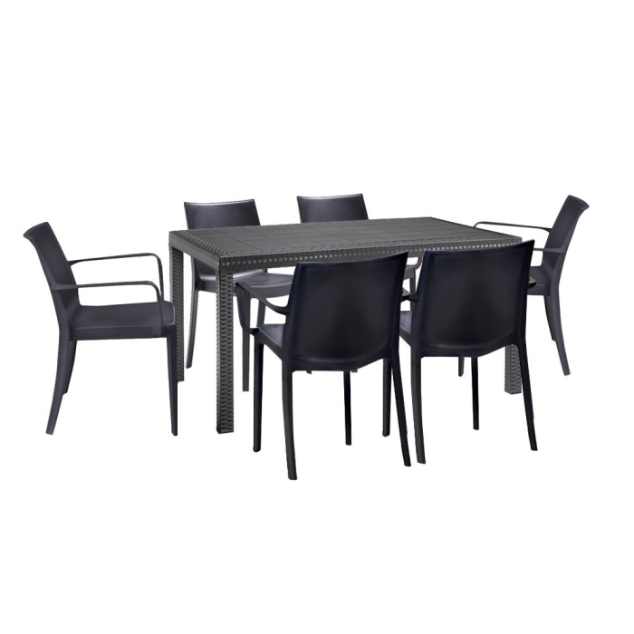 Leziter Set mobilier de grădină Carlo 6+1, grafit [2]