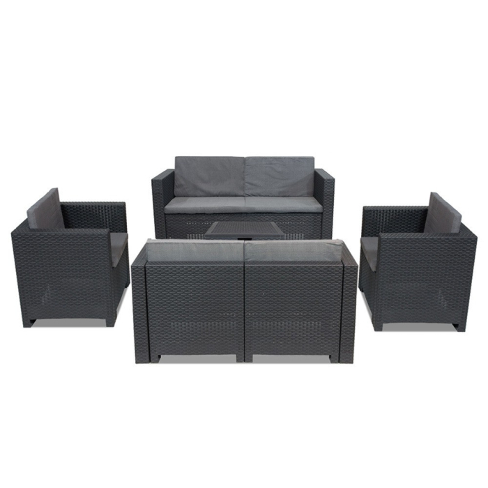 Leziter Set mobilier de grădină City Big cu 6 locuri, grafit [2]