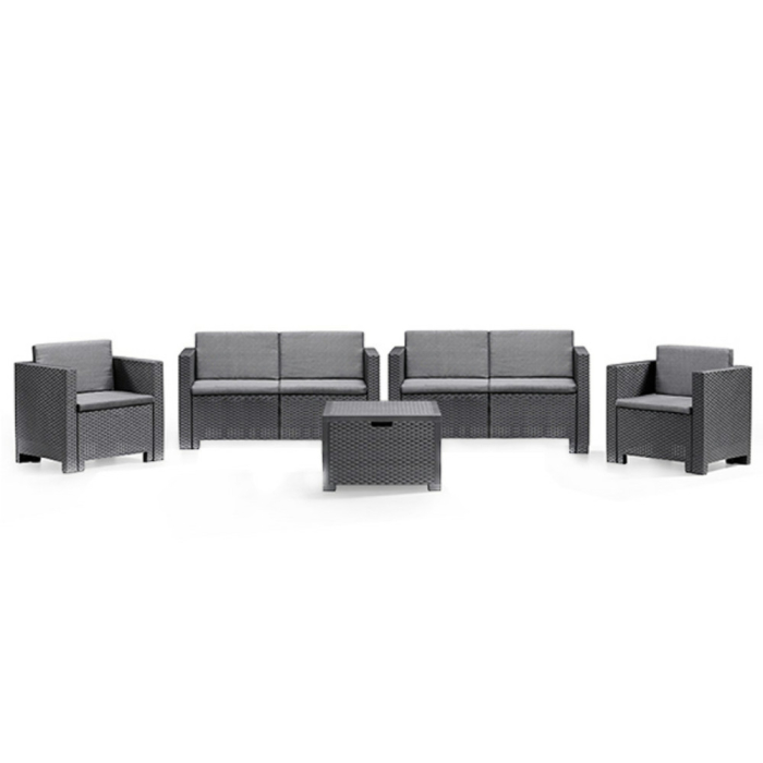 Leziter Set mobilier de grădină City Big cu 6 locuri, grafit [3]