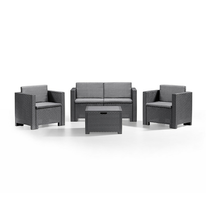 Leziter Set mobilier de grădină City cu 4 locuri, grafit [2]