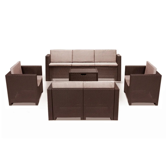 Leziter Set mobilier de grădină City Large cu 7 locuri, maro [2]