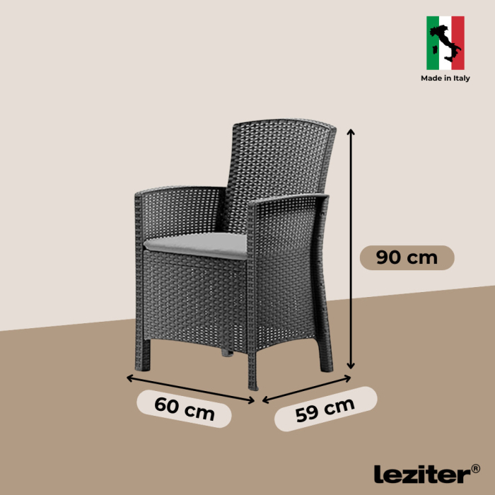 Leziter Set mobilier de grădină Dima 4+1, grafit [4]