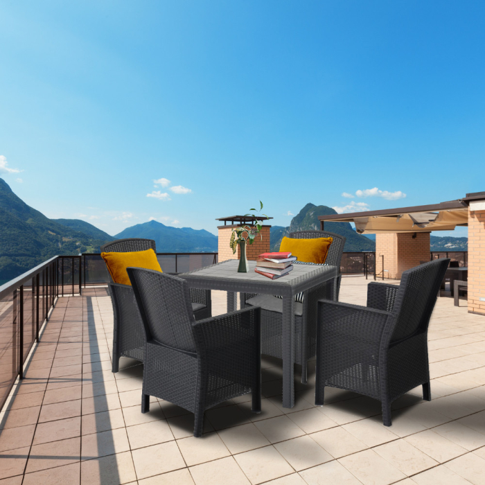 Leziter Set mobilier de grădină Dima 4+1, grafit [2]
