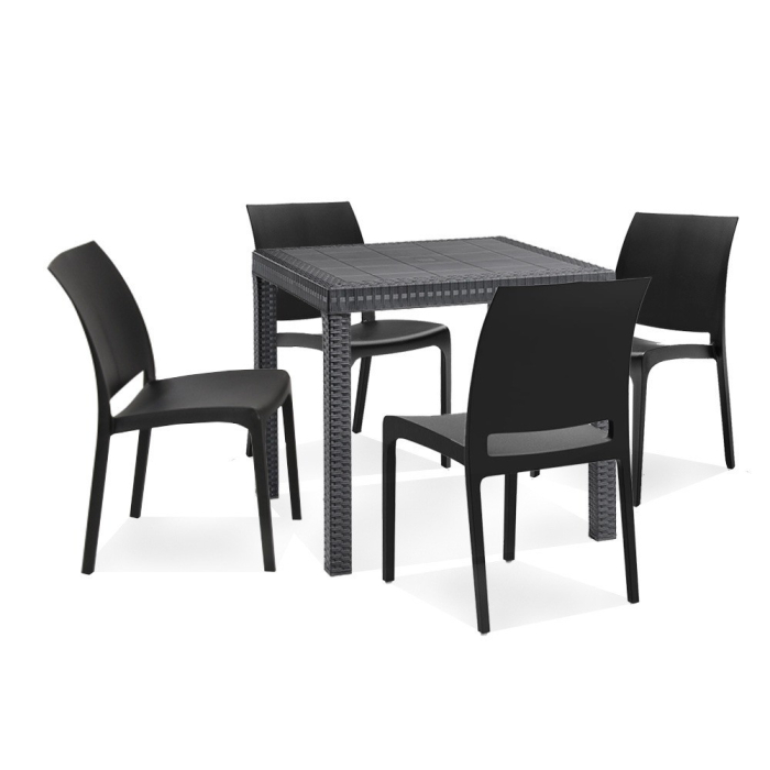 Leziter Set mobilier de grădină Divo 4+1, grafit [2]