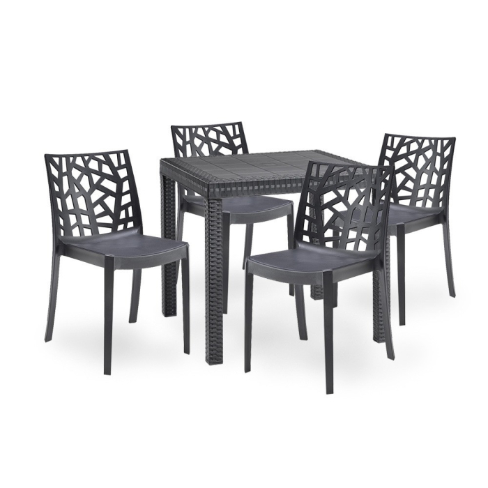 Leziter Set mobilier de grădină Donato 4+1, grafit [2]