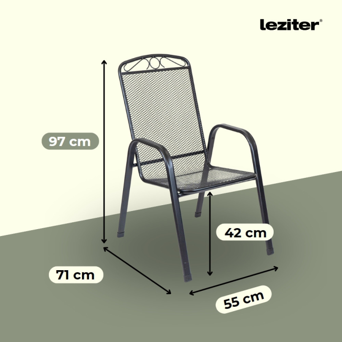 Leziter Set mobilier de grădină Estero pentru balcon, negru [2]