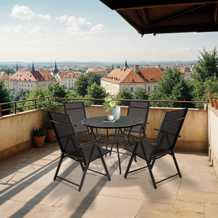 Leziter Set mobilier de grădină Everly 4+1 negru [2]