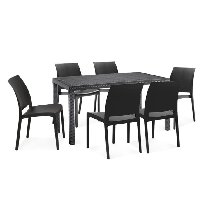 Leziter Set mobilier de grădină Gallo 6+1, grafit [2]