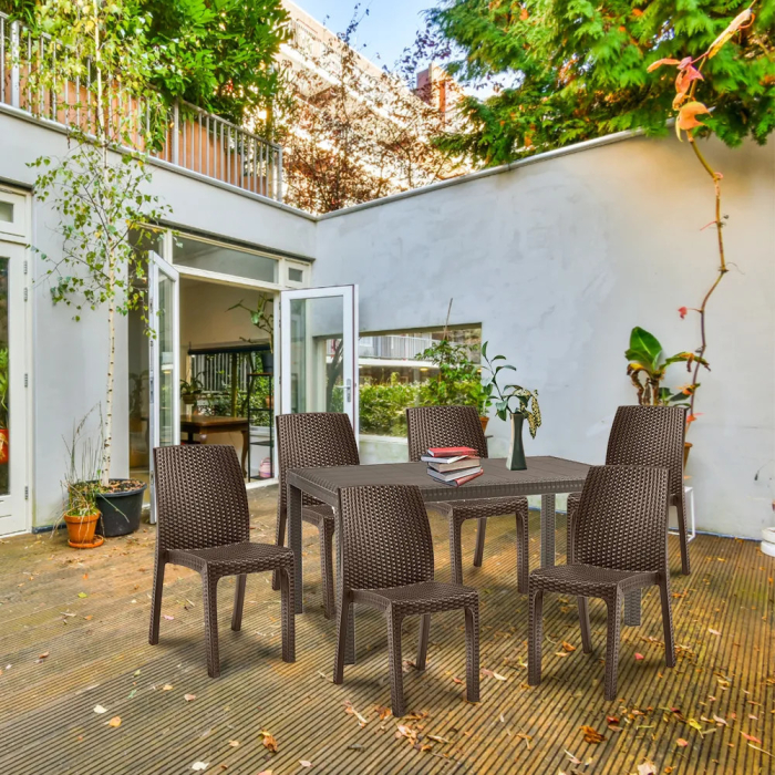 Leziter Set mobilier de grădină Hellda 6+1 maro [3]