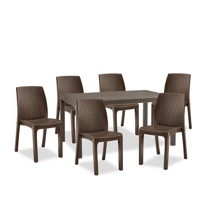 Leziter Set mobilier de grădină Hellda 6+1 maro [2]