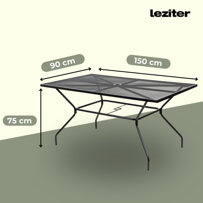 Leziter Set mobilier de grădină Madison 4+1 negru [5]