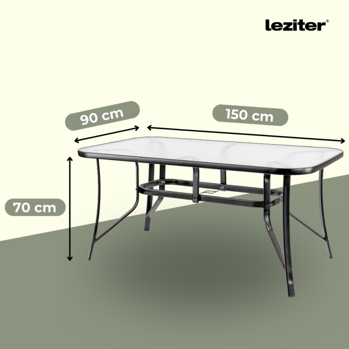 Leziter Set mobilier de grădină Millo 6+1 negru [3]