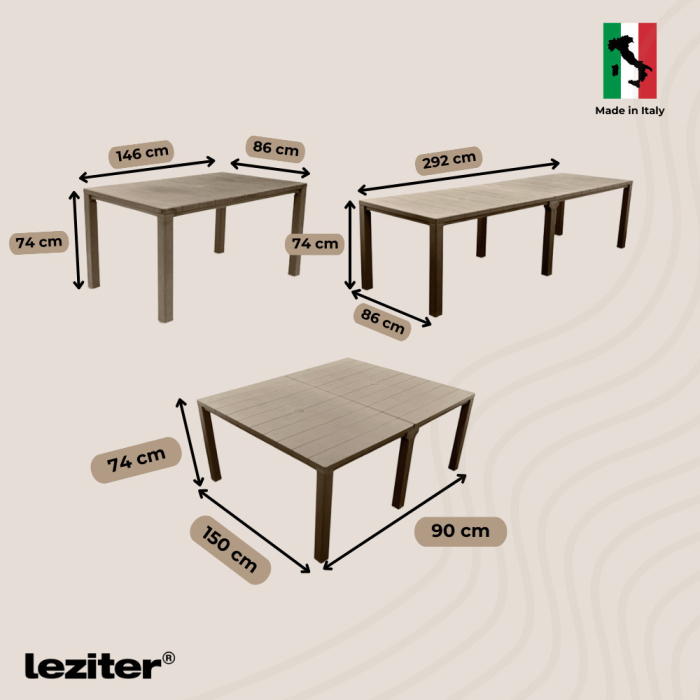 Leziter Set mobilier de grădină Monza 8+1 cappuccino [2]