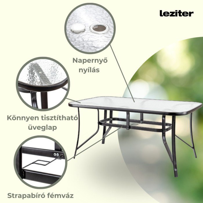 Leziter Set mobilier de grădină Nadin 4+1 negru [5]
