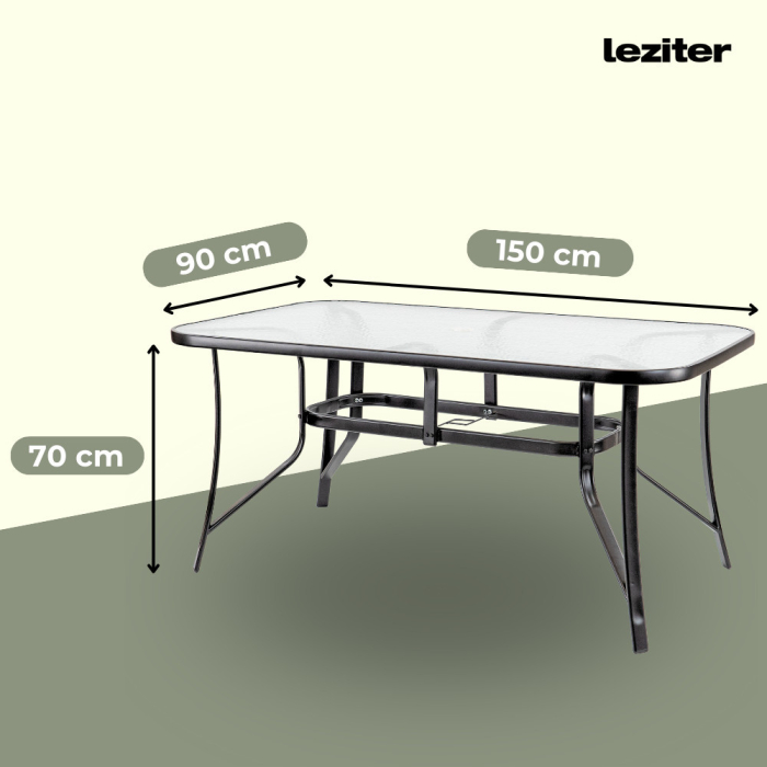 Leziter Set mobilier de grădină Nadin 4+1 negru [3]