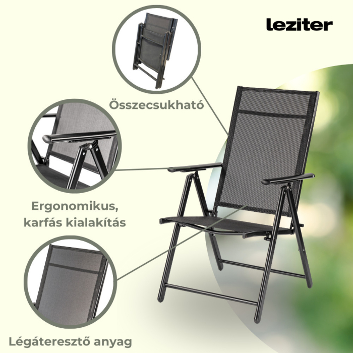 Leziter Set mobilier de grădină Nadin 6+1 negru [4]