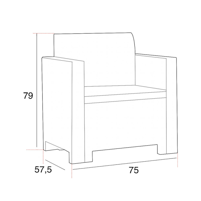 Leziter Set mobilier de grădină Nero cu 4 locuri, maro [5]