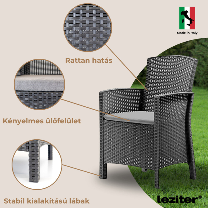 Leziter Set mobilier de grădină Odima 4+1, grafit [6]