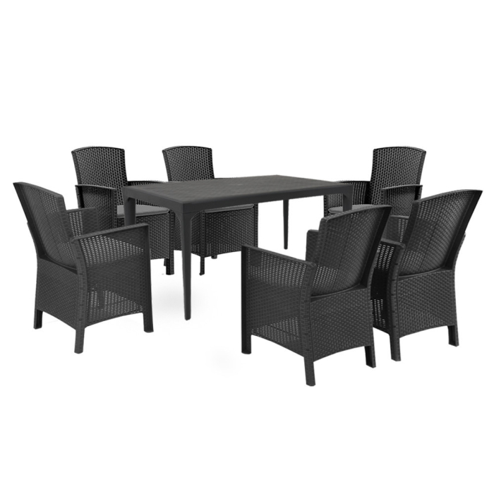 Leziter Set mobilier de grădină Odima 6+1, grafit [9]