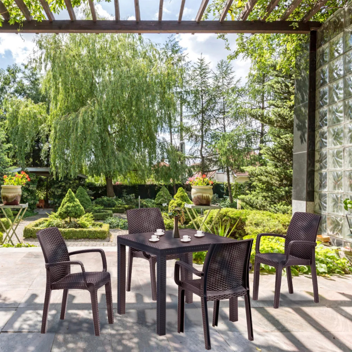 Leziter Set mobilier de grădină Petri 4+1 maro [3]