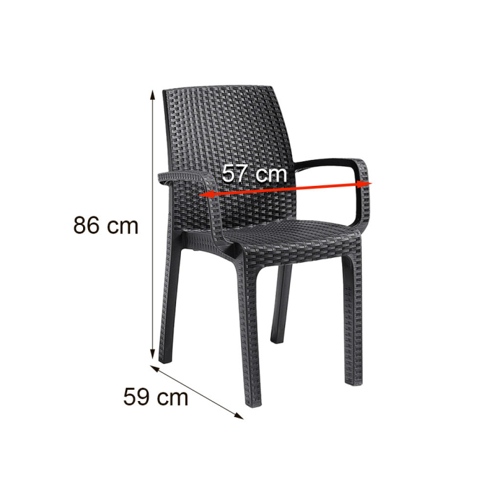 Leziter Set mobilier de grădină Prato 4+1, grafit [5]