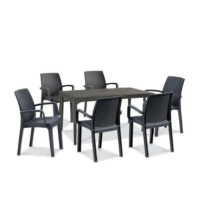 Leziter Set mobilier de grădină Prato 6+1, grafit [2]