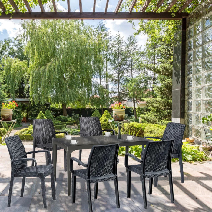 Leziter Set mobilier de grădină Prato 6+1, grafit [3]