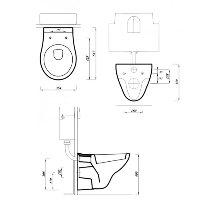 Leziter Roya Sydney 21W set rezervor de toaletă de perete [4]