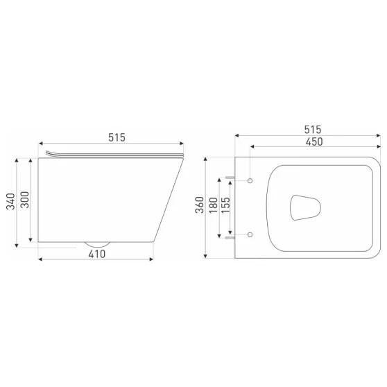 Leziter Set rezervor WC montat pe perete Roya Tinos BLM 82CHR [4]