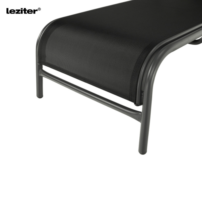 Leziter Șezlong de grădină Denver cu cadru metalic negru [8]