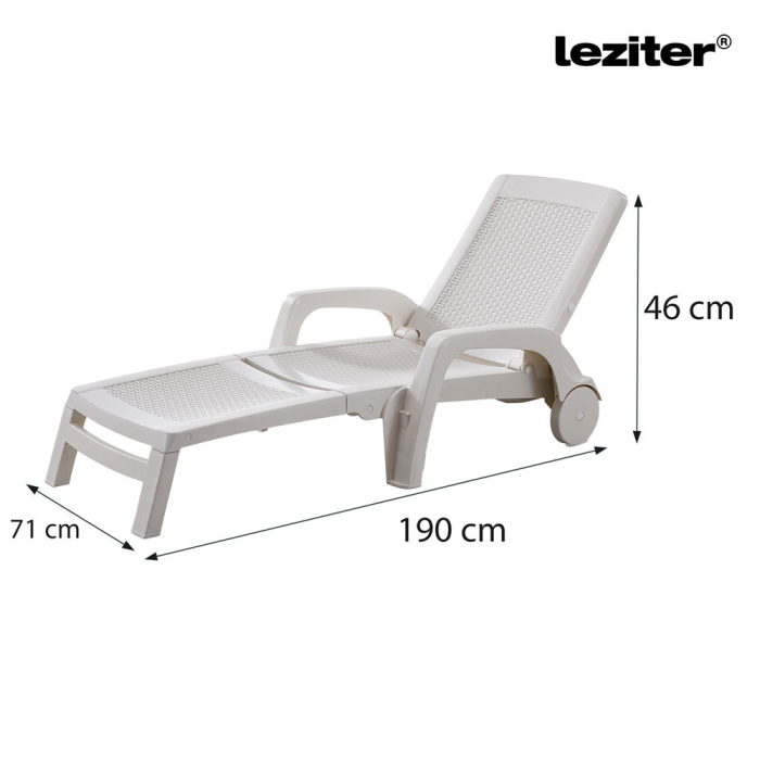 Leziter Șezlong Omaha alb [3]