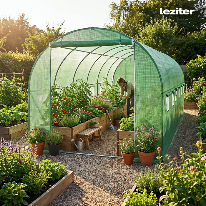 Leziter Solar gradina 200x300x600 cm, verde (cadru ranforsat + folie) [2]