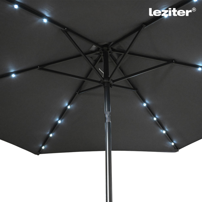 Leziter Solari parasol de gradina cu led gri deschis 300 cm [5]