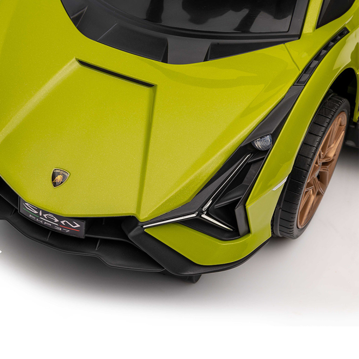 Leziter Taxi pentru bebeluși Lamborghini cu manetă, cu muzică, de culoare verde [7]