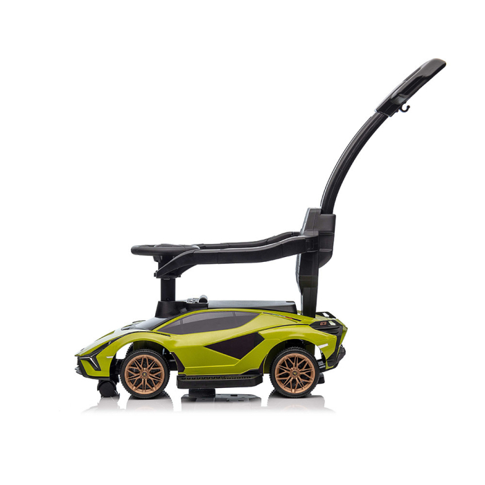 Leziter Taxi pentru bebeluși Lamborghini cu manetă, cu muzică, de culoare verde [6]